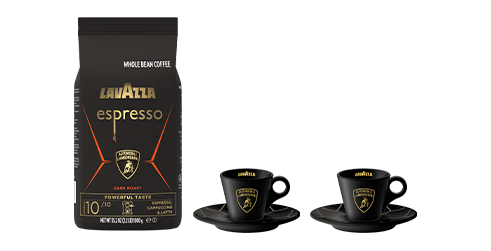 Lamborghini-Set: Espresso Bohnen + Tassen